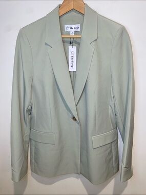 The Drop Women's Sage Green Single-Button Blazer